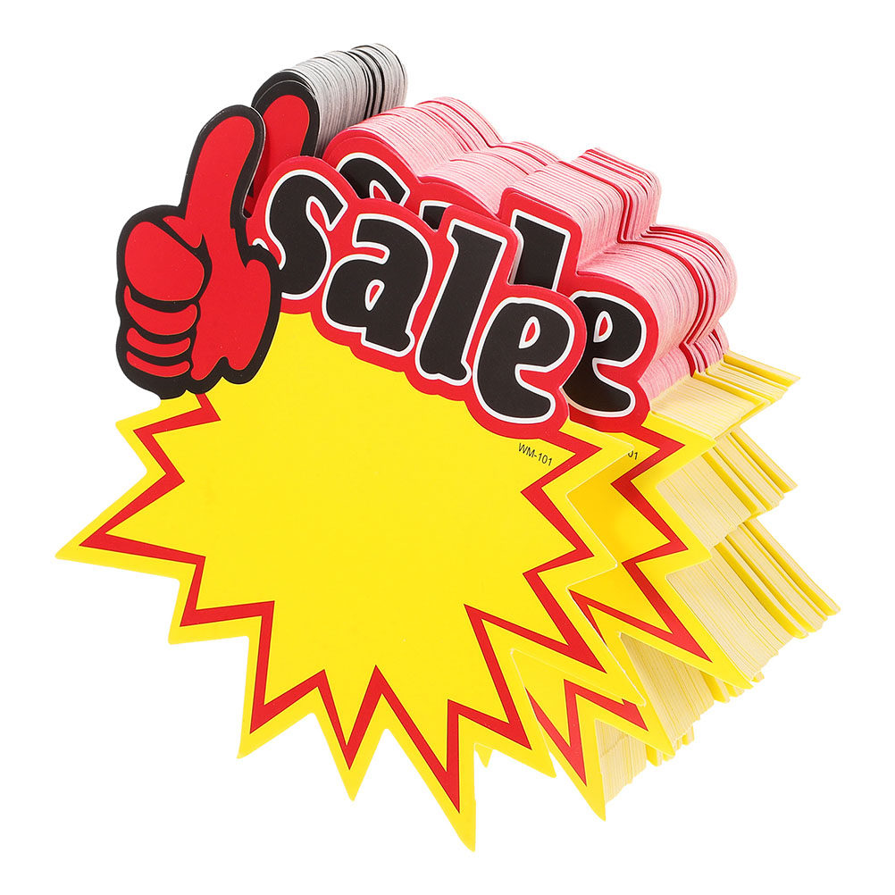 200枚入り 丈夫な白いカード紙 価格ラベル 黄色の縁取り  - Yard Sign Blank のレビューと価格