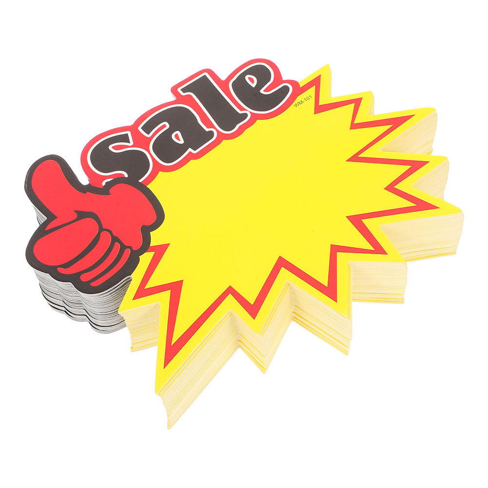 200枚入り 丈夫な白いカード紙 価格ラベル 黄色の縁取り  - Yard Sign Blank のレビューと価格